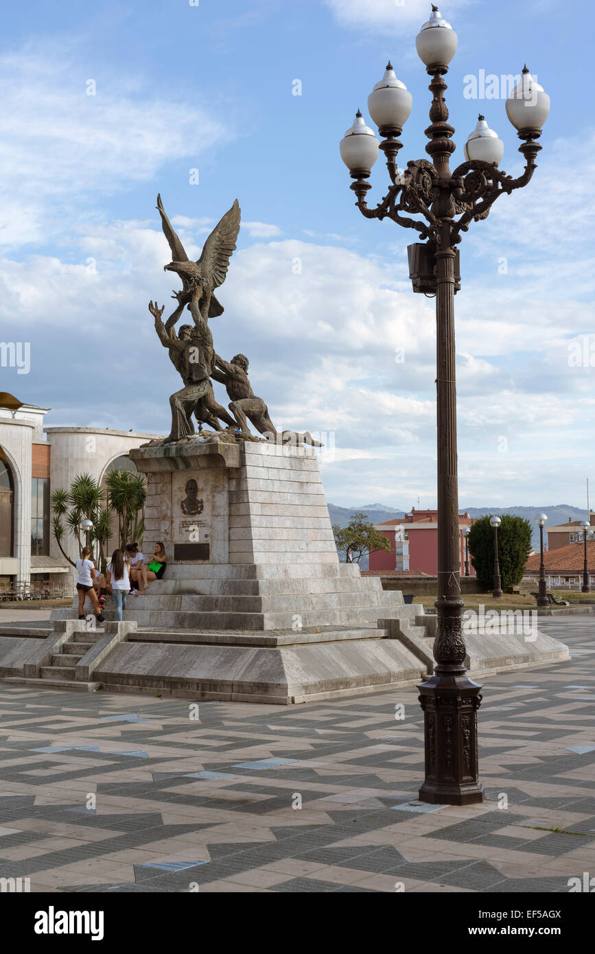 Monument à Benito Juarez, Mexique Square, Santander, Cantabria, Spain, Europe Banque D'Images