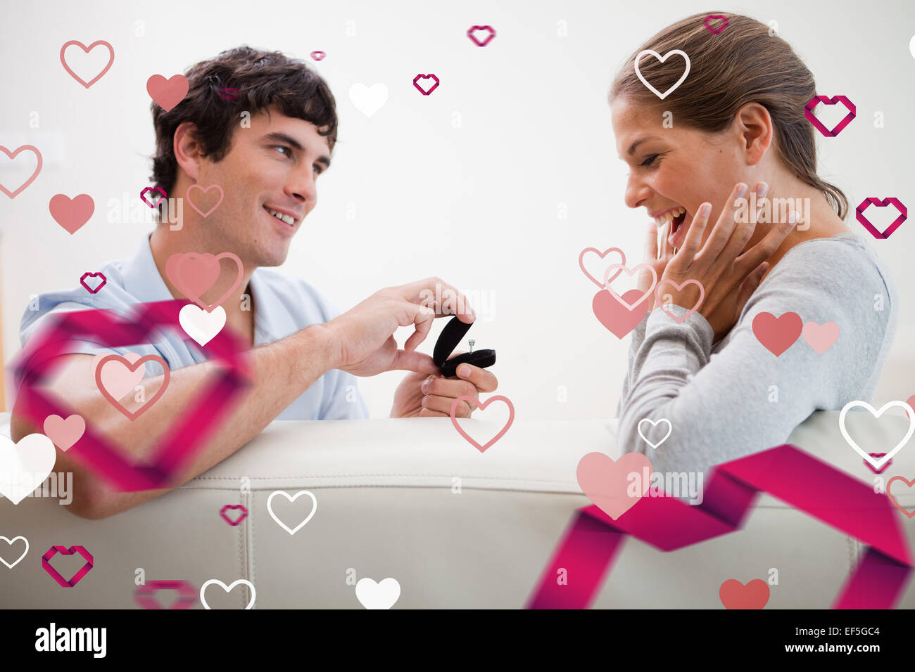 Image composite de l'homme de faire une proposition de mariage Banque D'Images