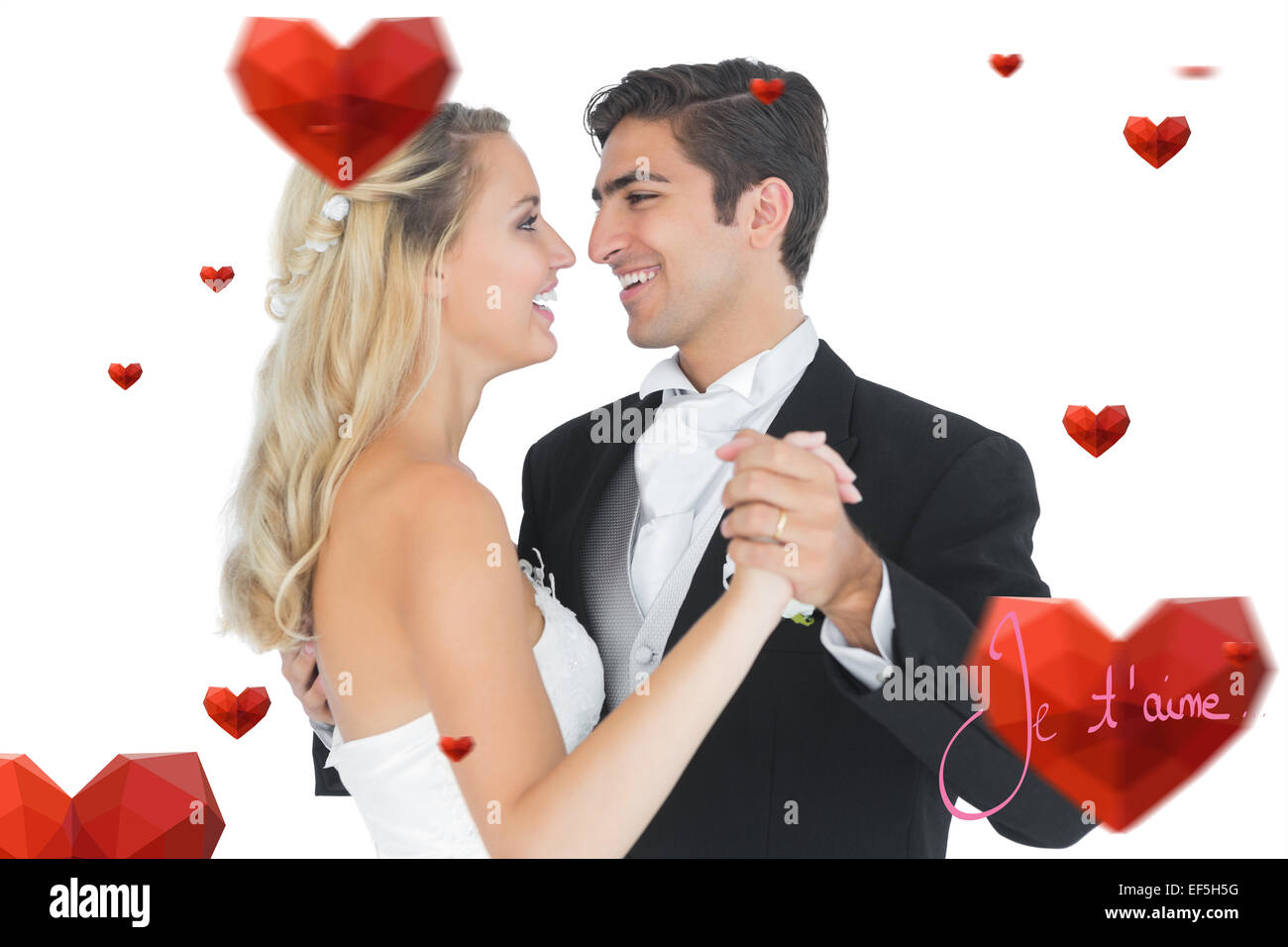 Image composite de sweet couple dancing viennese waltz Banque D'Images