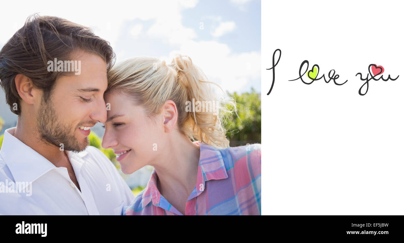 Image composite de cute couple de passer du temps ensemble à l'extérieur Banque D'Images