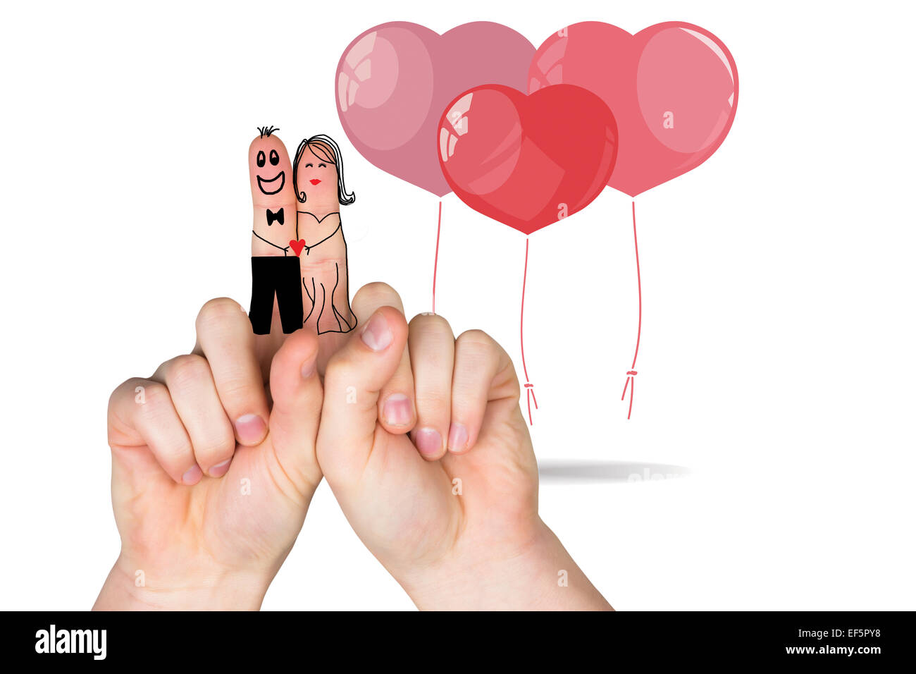 Image composite de doigts croisés comme un couple Banque D'Images