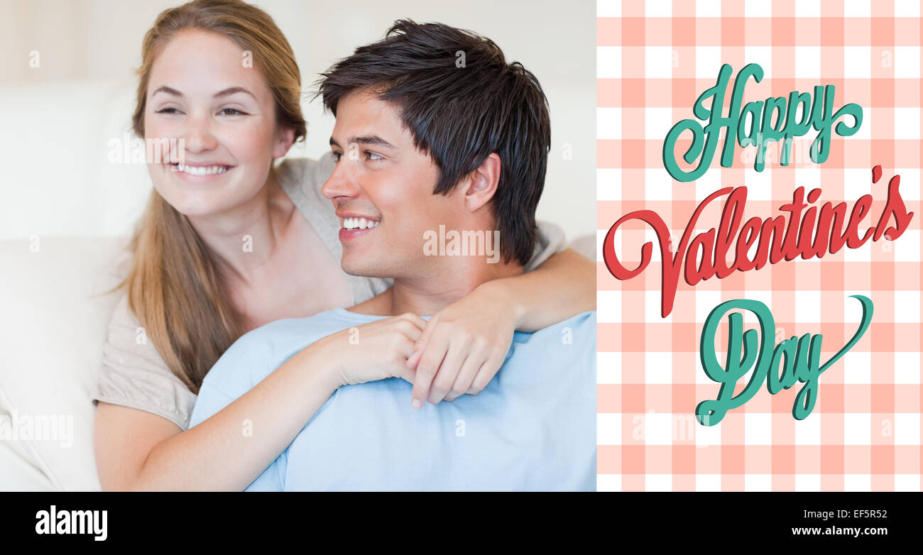 Image composite de cute couple Saint-Valentin Banque D'Images