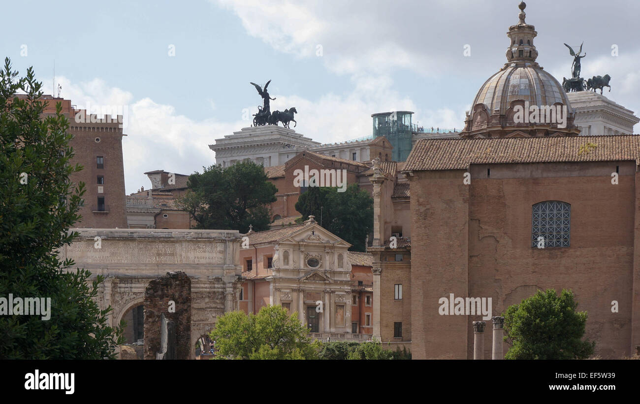 Ruines de l'ancienne Rome, Rome Italie Banque D'Images