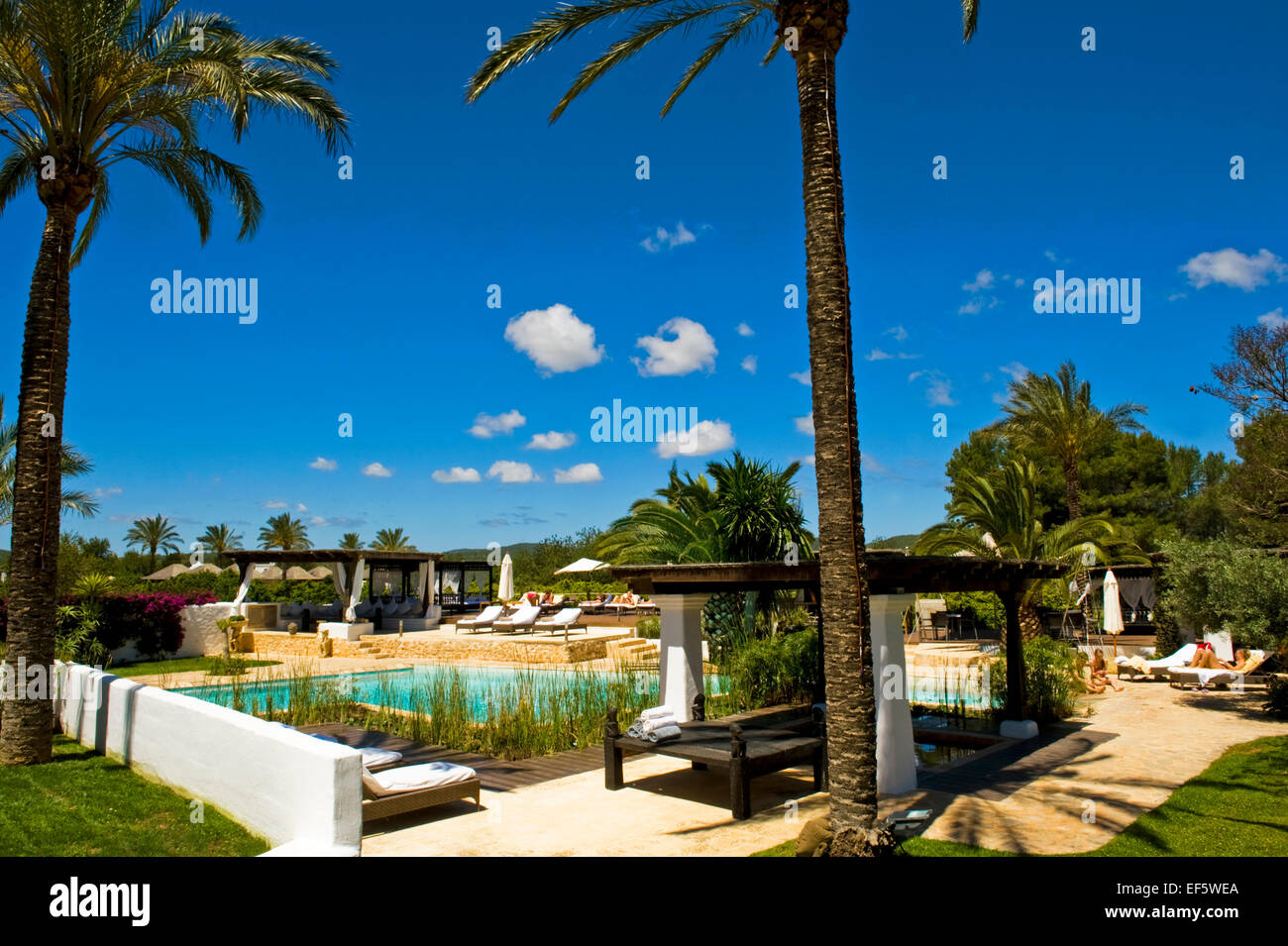 Piscine, Ibiza, Espagne Banque D'Images