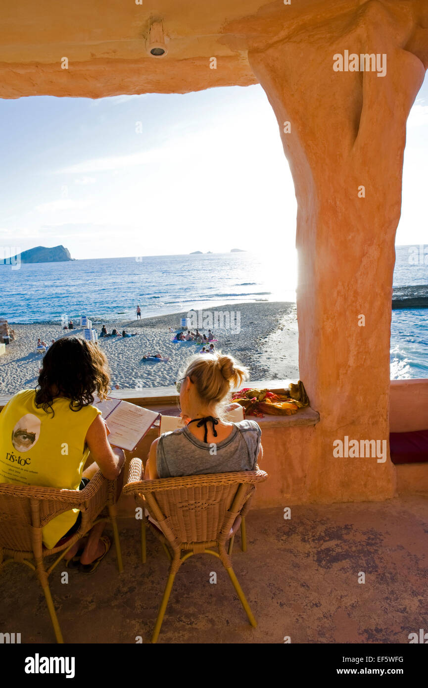 Cafe, Ibiza, Espagne Banque D'Images
