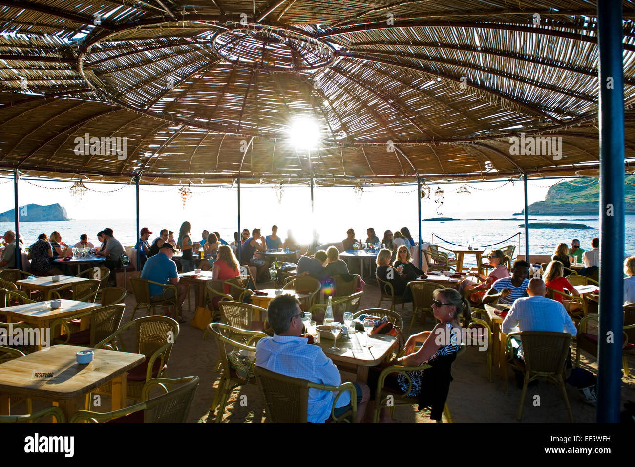 Cafe, Ibiza, Espagne, soleil, vacances, vacanza, bonheur, boissons Banque D'Images
