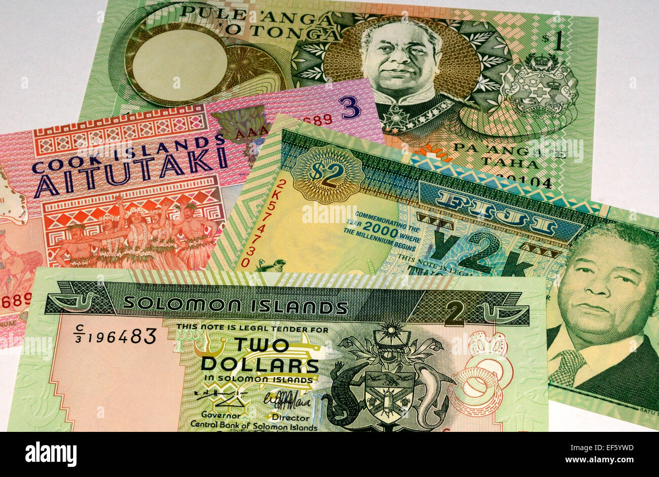 Les billets de banque de l'île du Pacifique Sud Banque D'Images