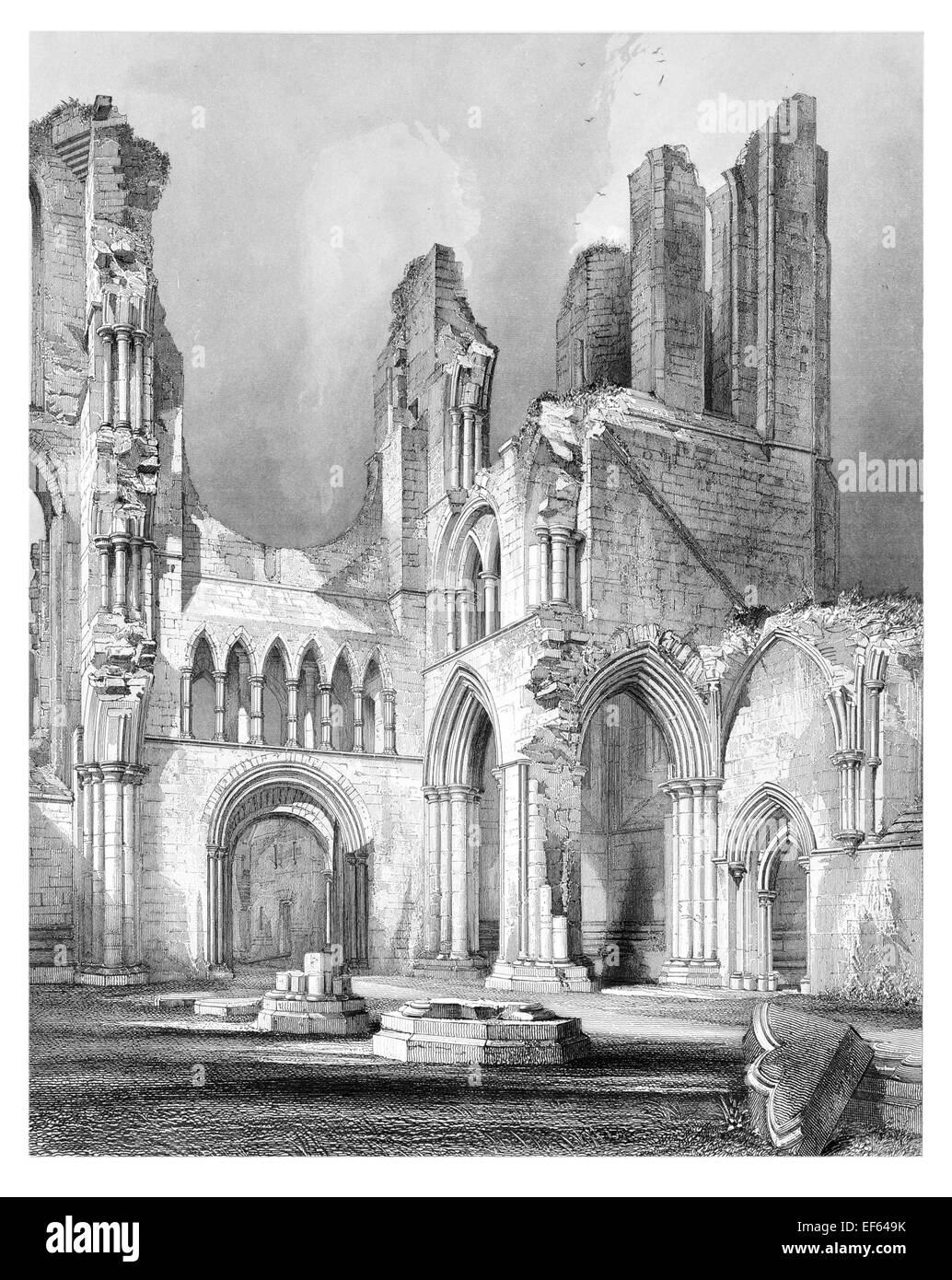1852 Aberbrothoc Bhrothaig Obar Arbroath Abbey Angus Scotland West End ruine Banque D'Images