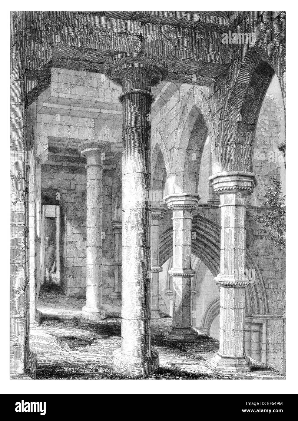 1852 Aberbrothoc Bhrothaig Obar Arbroath Abbey Angus Scotland Gallery plus d'entrée Ouest ruine Banque D'Images