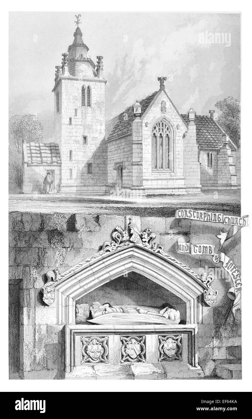 1852 L'église paroissiale de Corstorphine Édimbourg Kirk Banque D'Images