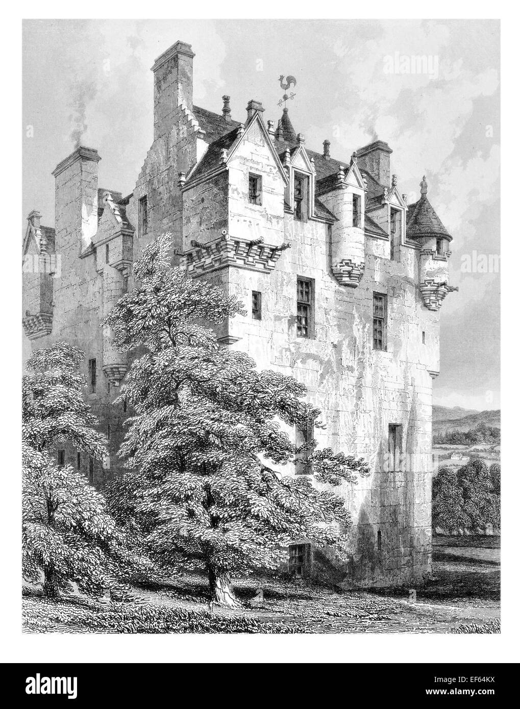 1852 Le Château de Crathes Banchory Aberdeenshire Banque D'Images