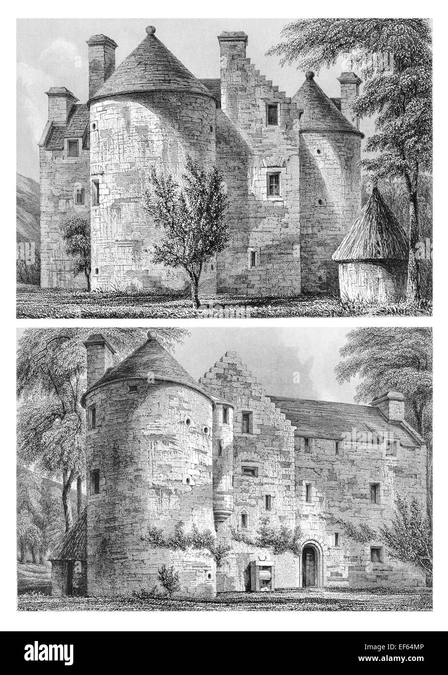 1852 Tullynessle Dalpersie tower house dans Aberdeenshire Château Terpersie Banque D'Images