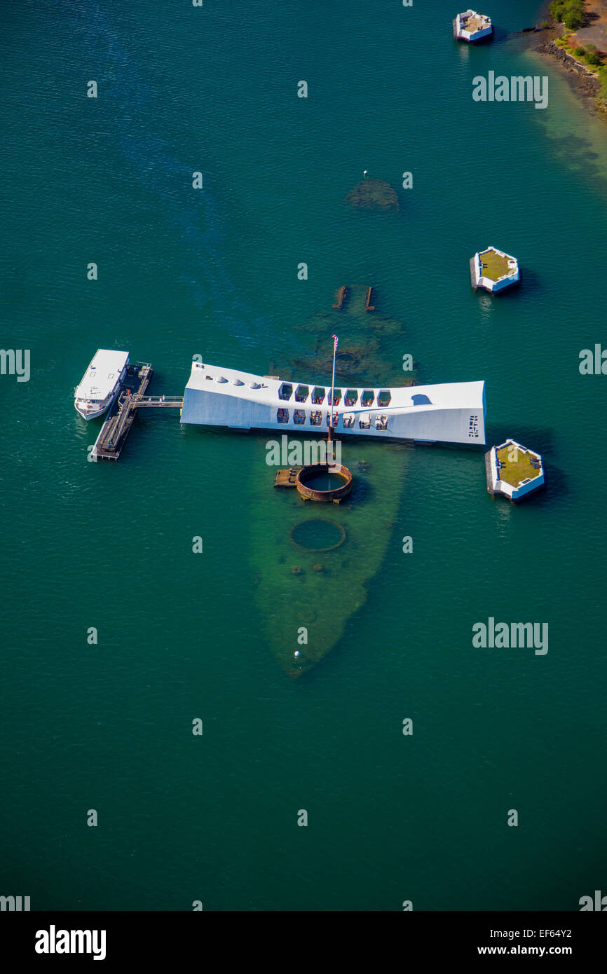 USS Arizona Memorial, Pearl Harbor, Oahu, Hawaii Banque D'Images