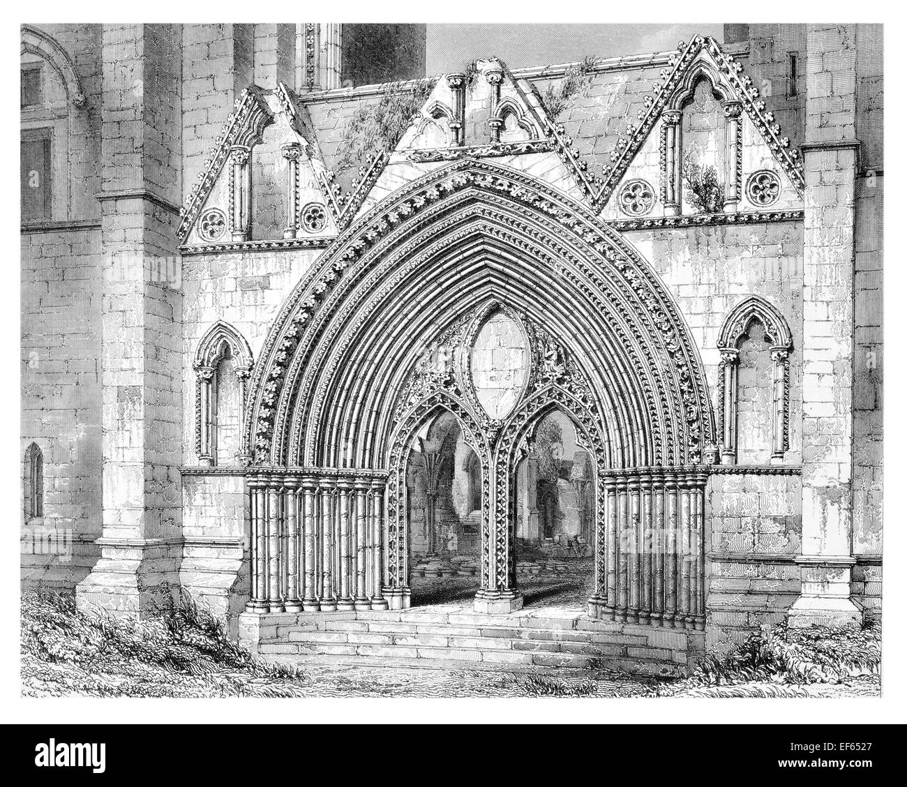 1852 Eilginn Ailgin Porte Ouest Elgin cathedral city Royal Burgh Moray ruine Sainte Trinité Banque D'Images