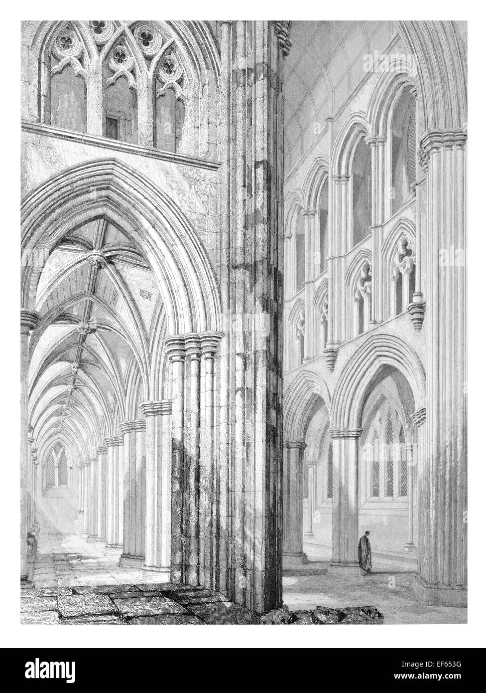 1852 Nef côté sud la cathédrale de Glasgow High Kirk ville Catholique médiévale, aujourd'hui église protestante Banque D'Images