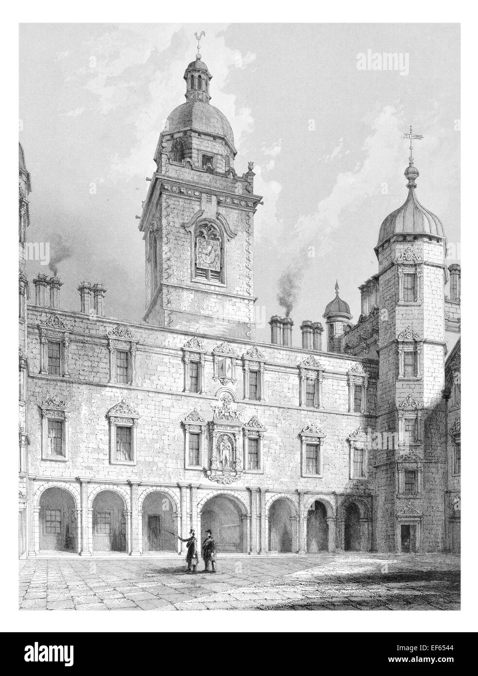 1852 Cour de l'hôpital de George Heriot primaire secondaire indépendante de la vieille ville de l'école Edinburgh Banque D'Images