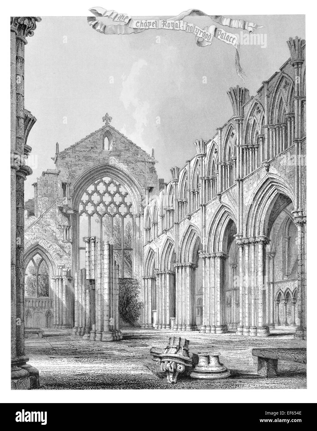1852 Chapelle royale du palais de Holyrood Holyroodhouse Royal Mile Edinburgh résidence officielle du monarque britannique Banque D'Images