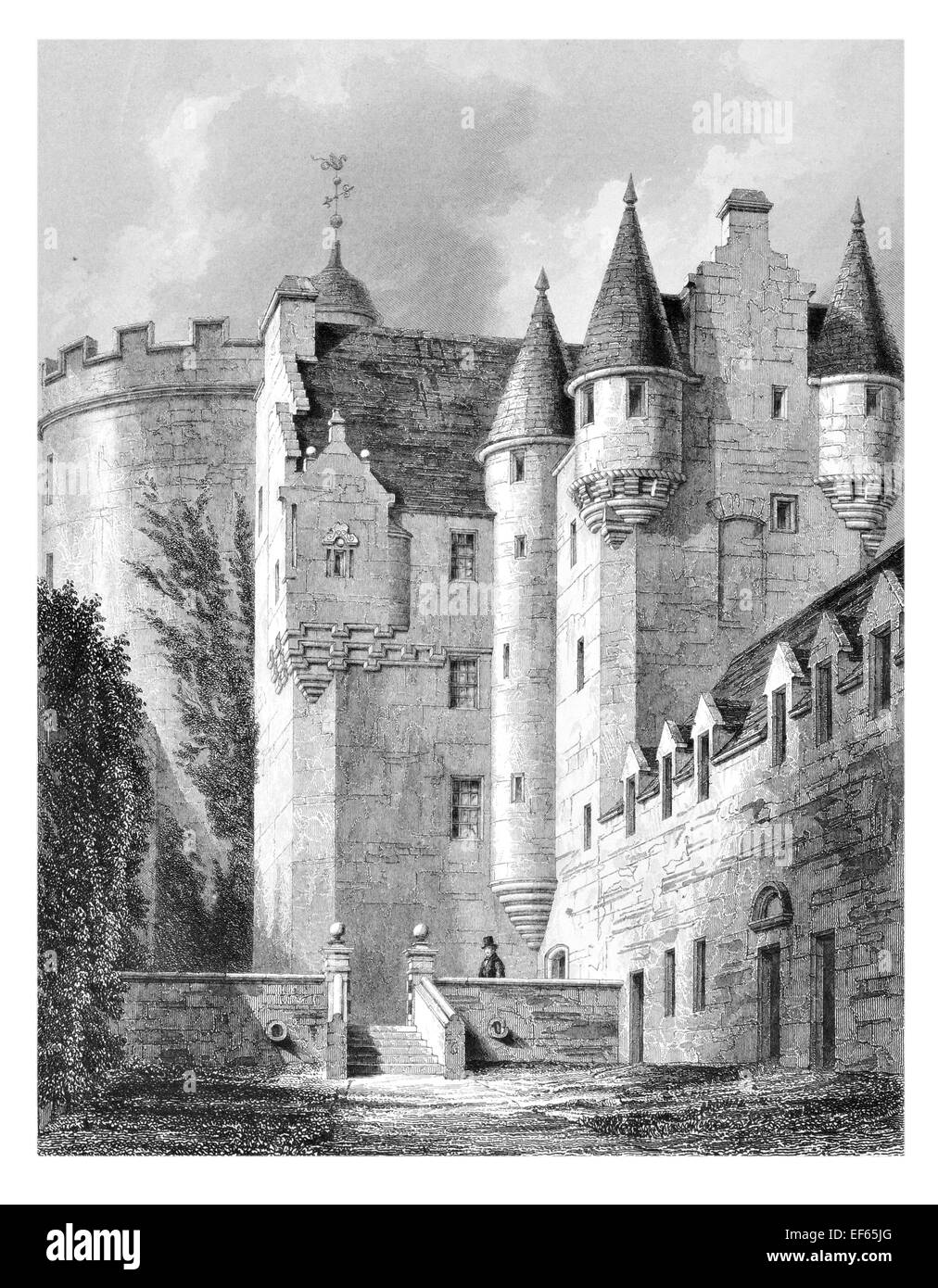 Cour intérieure 1852 Grantsfield Midmar Château Aberdeenshire Banque D'Images