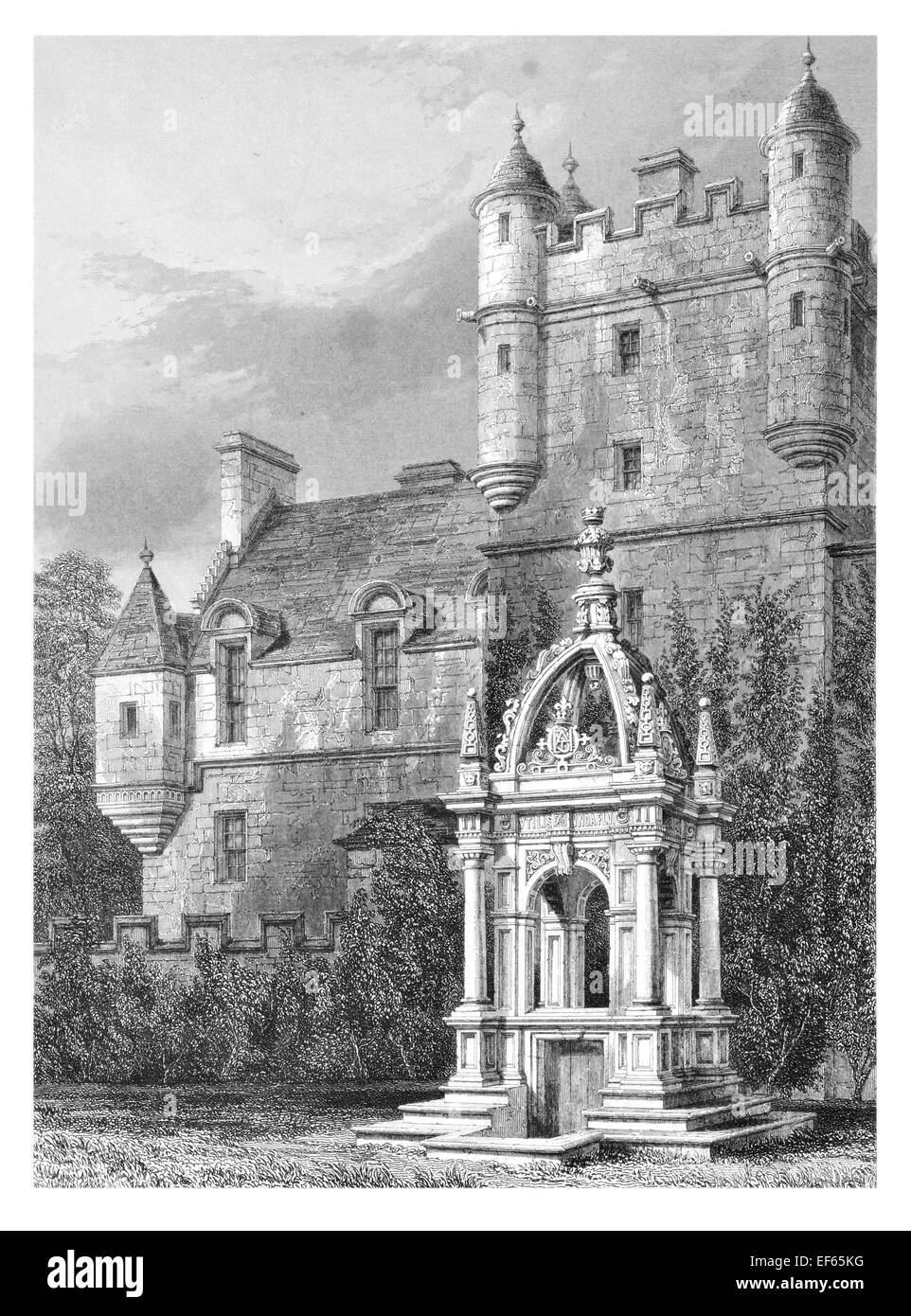 1852 Pinkie Tower House Musselburgh, East Lothian pays siège d'abbés de Dunfermline Banque D'Images