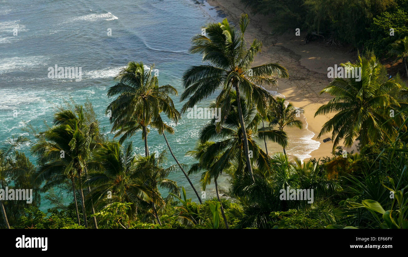 Ke'e plage, côte Napali, Haena, State Park, Kauai, Hawaii Banque D'Images