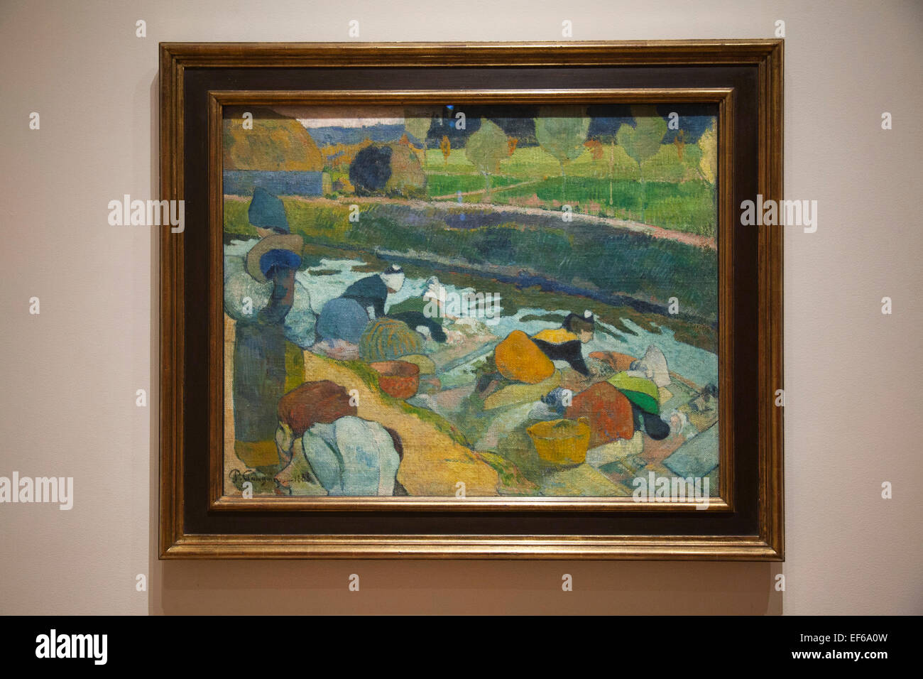 Lavandières, 1888, Peinture de Paul Gauguin, MOMA, Museum of Modern Art, New York, USA, Amérique Latine Banque D'Images