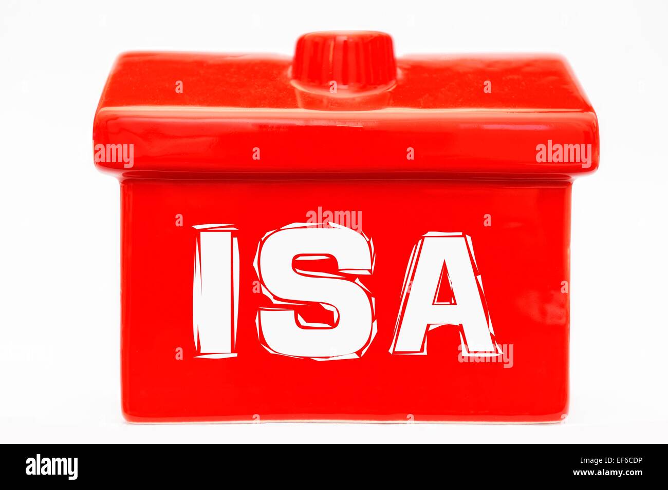 ISA texte blanc sur fonds rouge fort house Banque D'Images