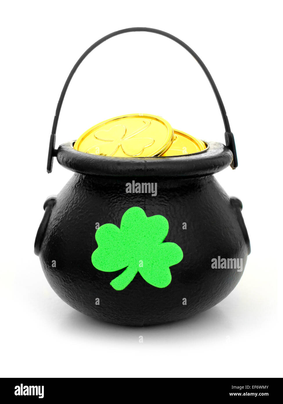 St Patricks Day pot d'or sur fond blanc Banque D'Images