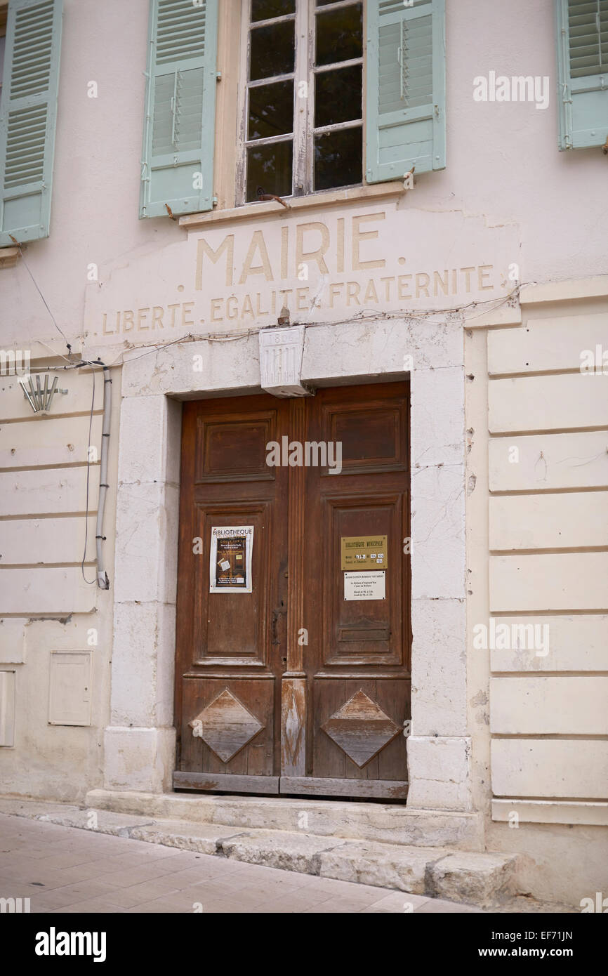 Entrée de la Mairie de La Colle sur Loup . D'Azur. Banque D'Images