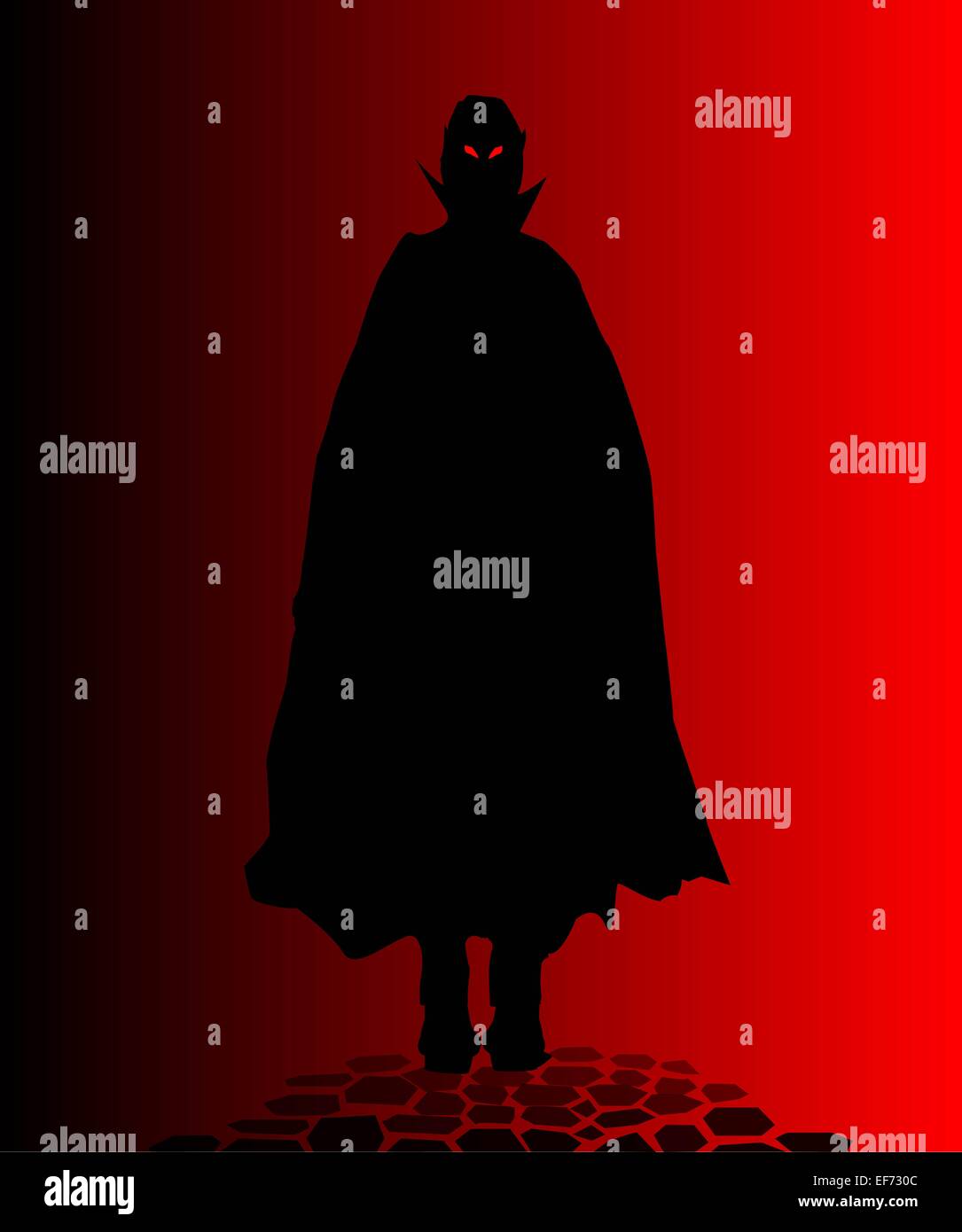 Un grand vampire sur les rues pavées de Londres Banque D'Images