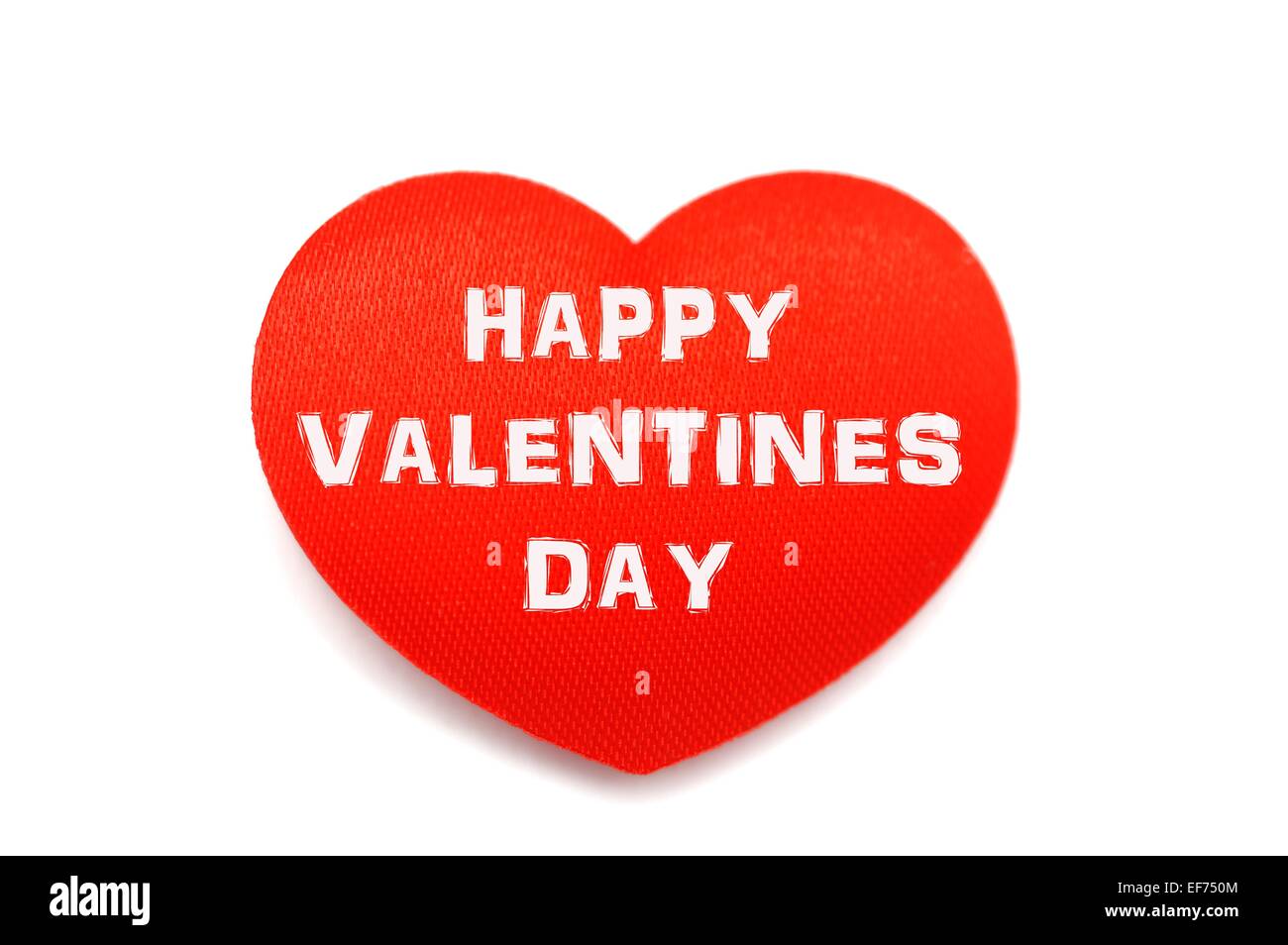 Happy valentines day message sur un cœur rouge en texte blanc Banque D'Images