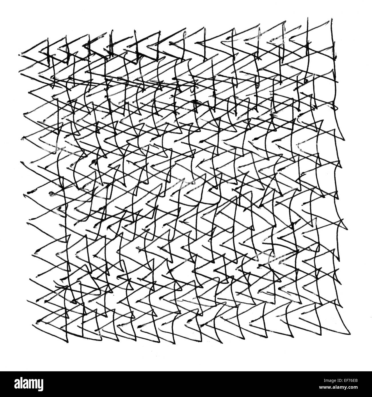 La peinture abstraite, la texture des triangles bac blanc isolé sur crayon Banque D'Images