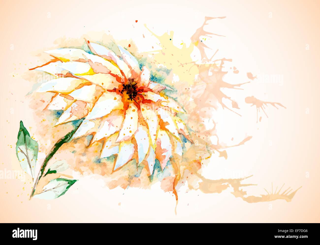 Message d'Vector grunge fond horizontal avec belle aquarelle fleur de lys Illustration de Vecteur