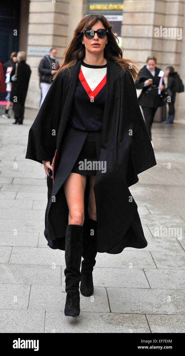 Céline arrivant au défilé de Schiaparelli pendant Paris Fashion Week Haute Couture à Paris - Jan 26, 2015 - Photo : Céline Gaille Manhattan/Piste/photo alliance Banque D'Images
