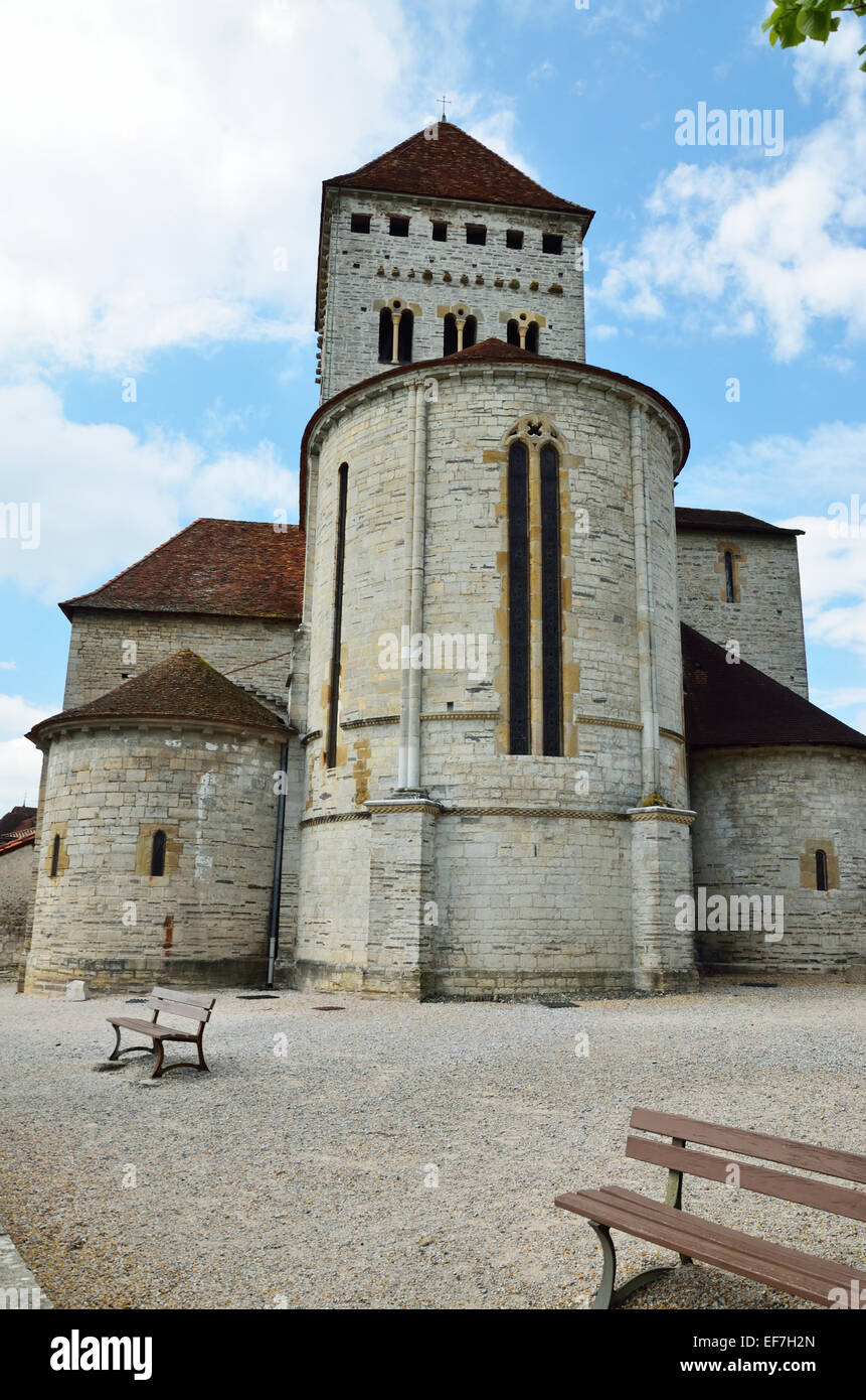 Ancienne église, située dans le village médiéval, Aquitaine Banque D'Images