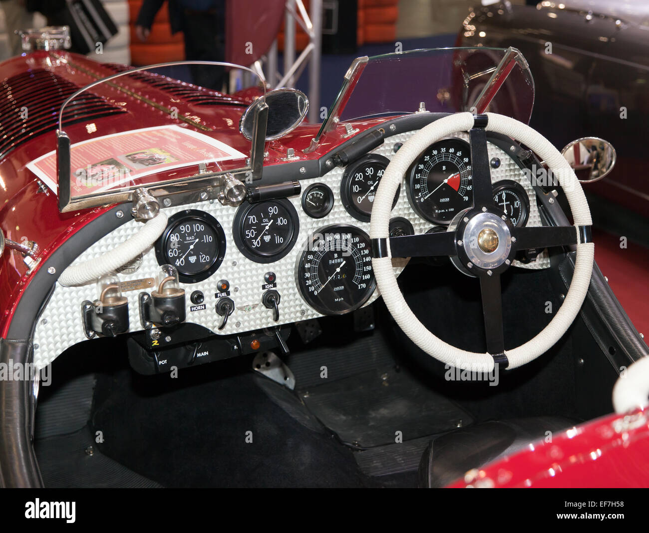 Vue intérieure d'un 2003 Bentley 6.5 litre Supercharged Peterson Racer sur show à la London Classic Car Show Banque D'Images