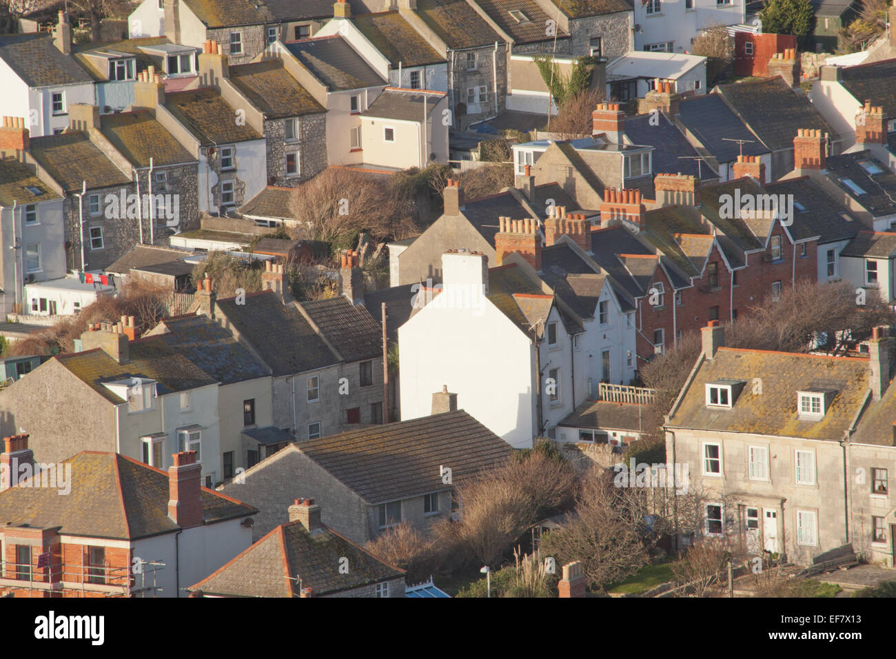 Vue oblique d'Fortuneswell sur Portland, Dorset, UK Banque D'Images