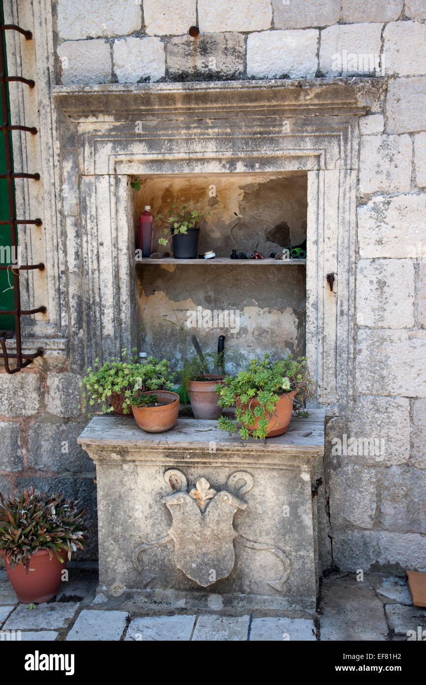 Skocibuha château sur l'île de Sipan, Croatie Banque D'Images