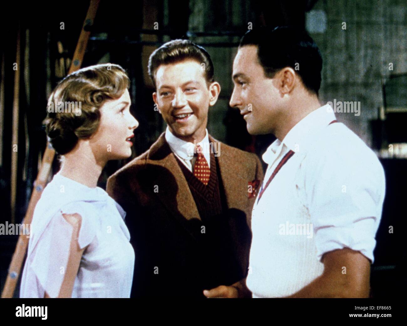 DEBBIE REYNOLDS, Donald O'CONNOR, Gene Kelly, Singin' in the Rain, 1952 Banque D'Images