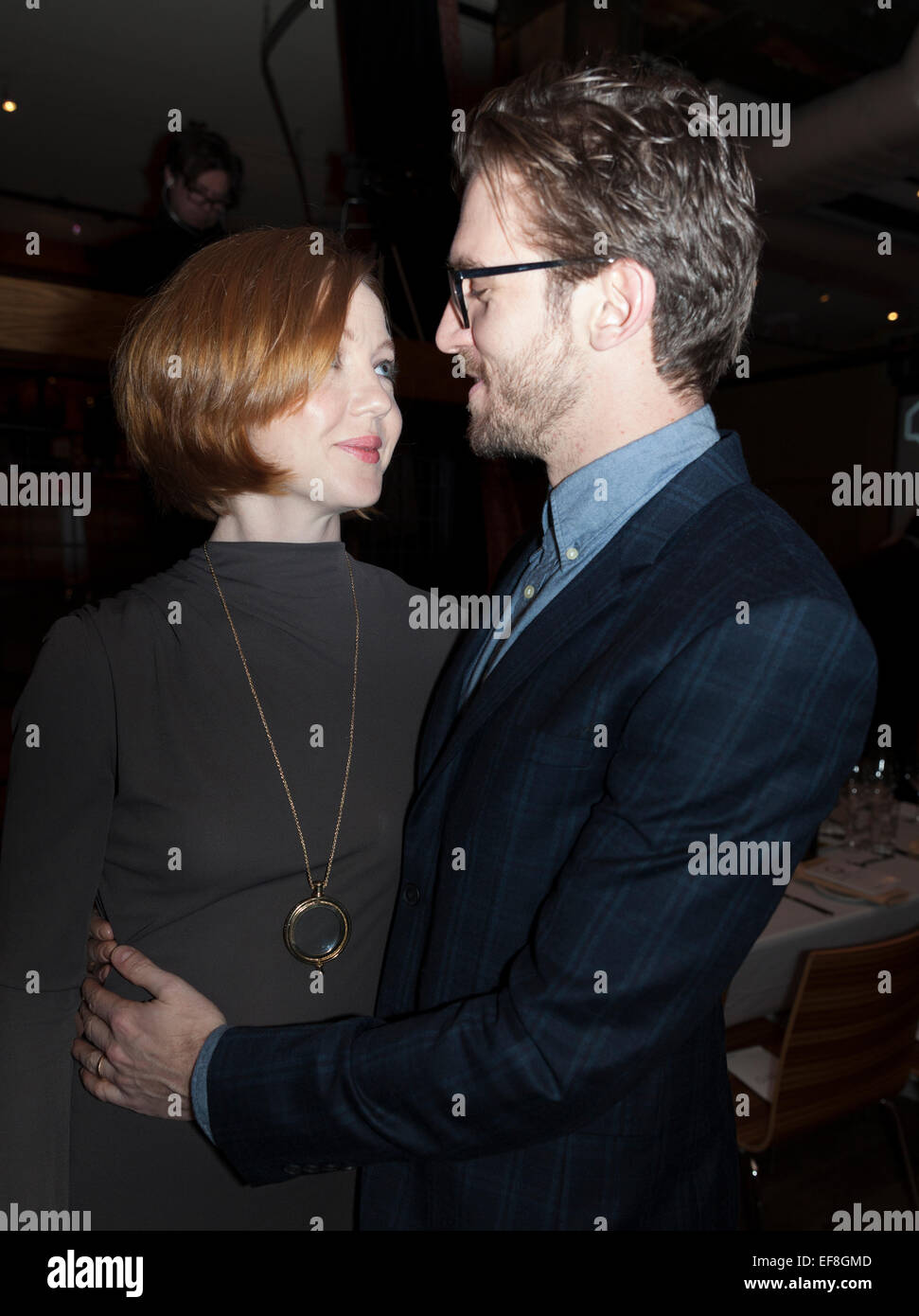 NEW YORK, NY - 28 janvier 2014 : Dan Stevens et Susie Hariet assister à la Chambre des 2015 Gala à SpeakEasy City Winery à Manhattan Banque D'Images