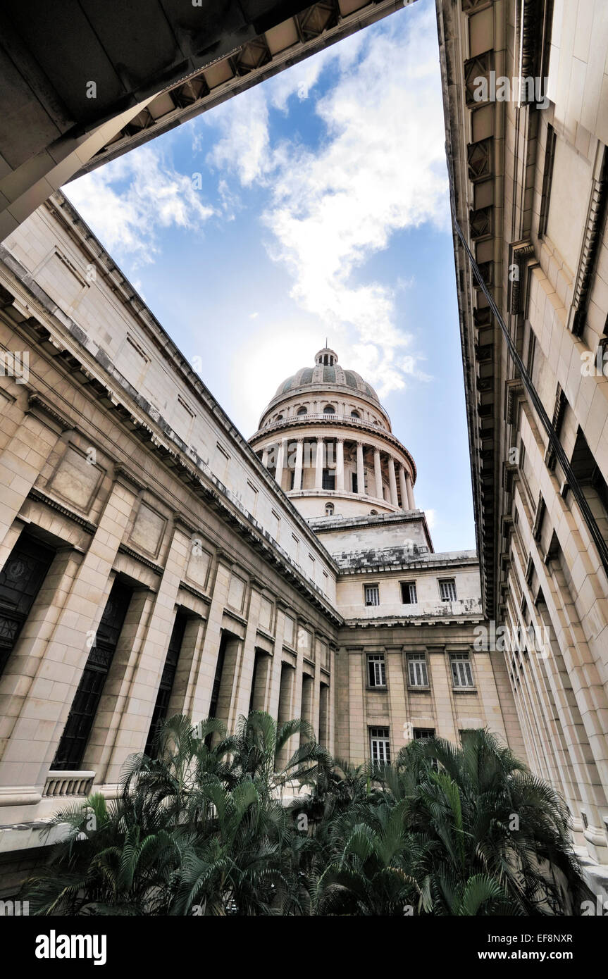 Cour au Capitol, El Capitolio, La Havane, Cuba Banque D'Images