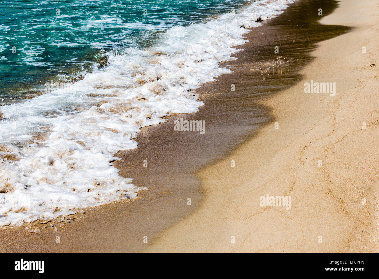 Surfez sur une plage de sable fin, la Corse, France Banque D'Images