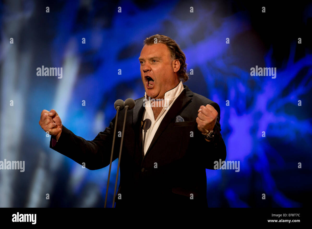 Bryn Terfel à prom dans le parc swansea Banque D'Images
