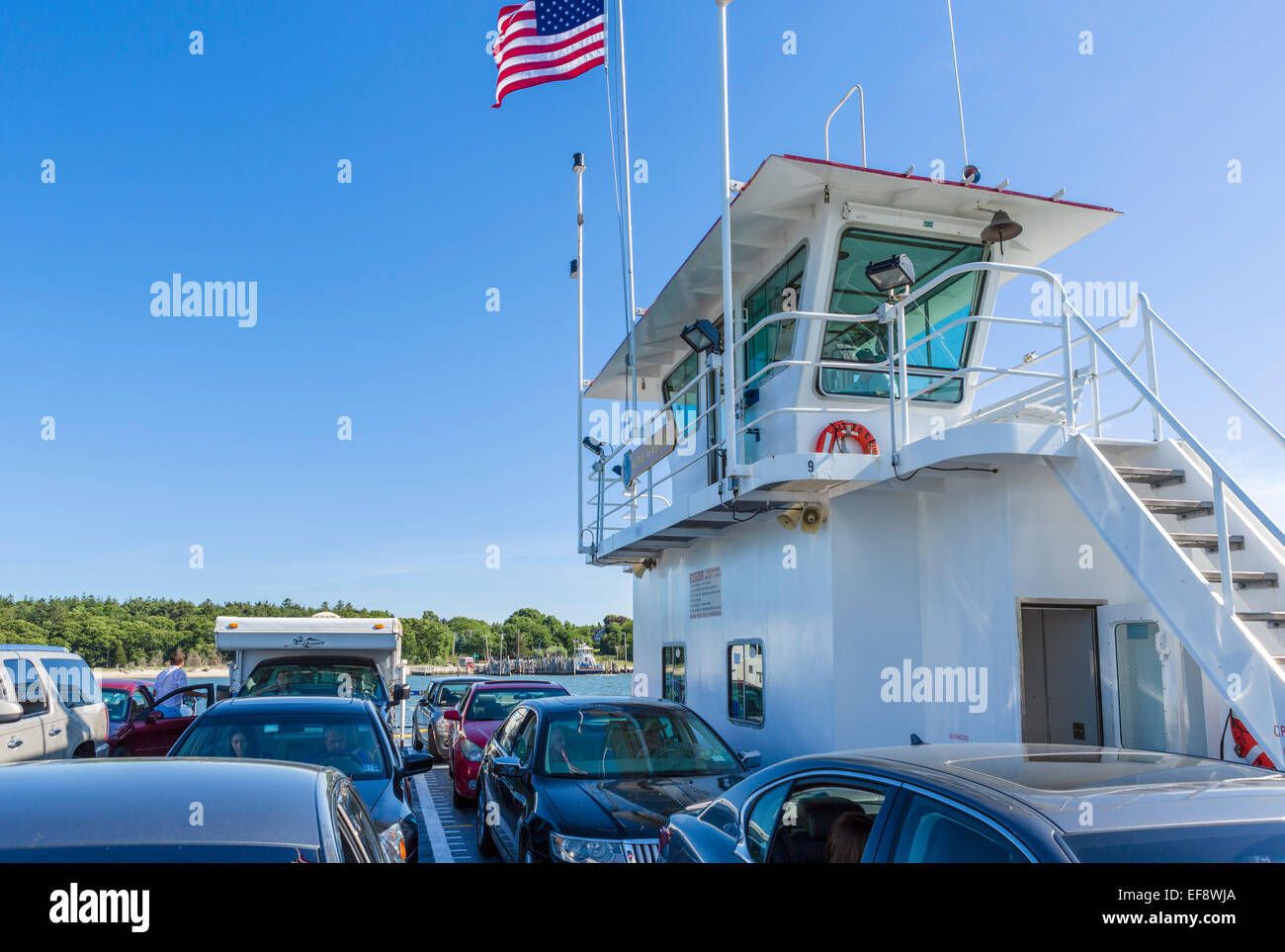 South Ferry entre la branche sud et Shelter Island, comté de Suffolk, Long Island, NY, USA Banque D'Images