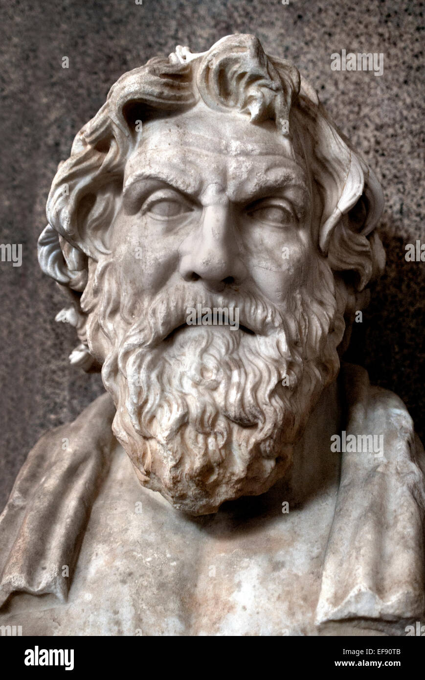 Antisthène était un philosophe grec, élève de Socrate après une copie romaine d'origine hellénistique. ( Musée du Vatican Rome Italie ) Banque D'Images
