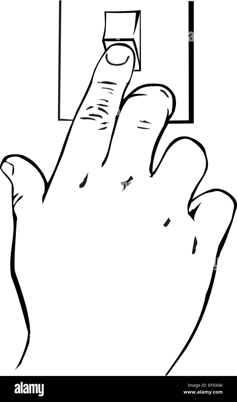 Doigt qui appuie sur le contacteur d'éclairage Illustration de Vecteur