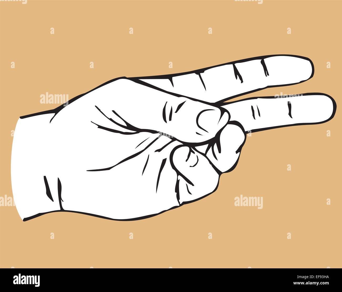 Main avec deux doigts de pointage Illustration de Vecteur