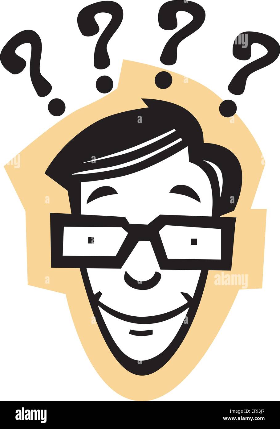 Garçon confus portant des lunettes Illustration de Vecteur