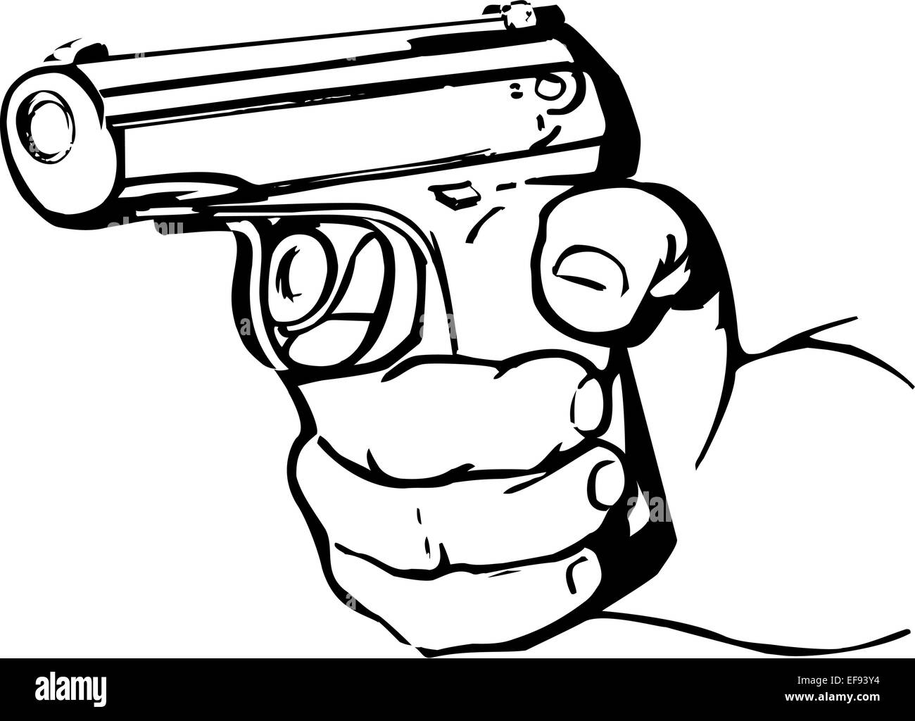 Hand Holding Gun Illustration de Vecteur