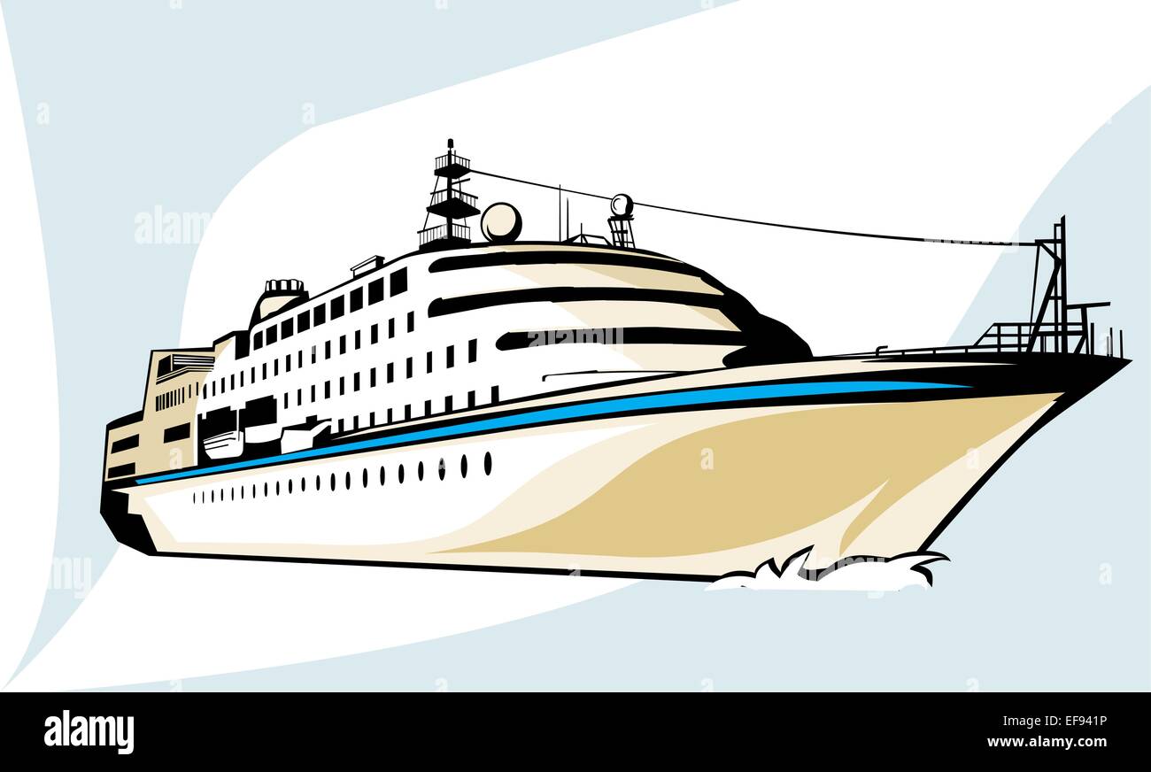 Navire de croisière Illustration de Vecteur