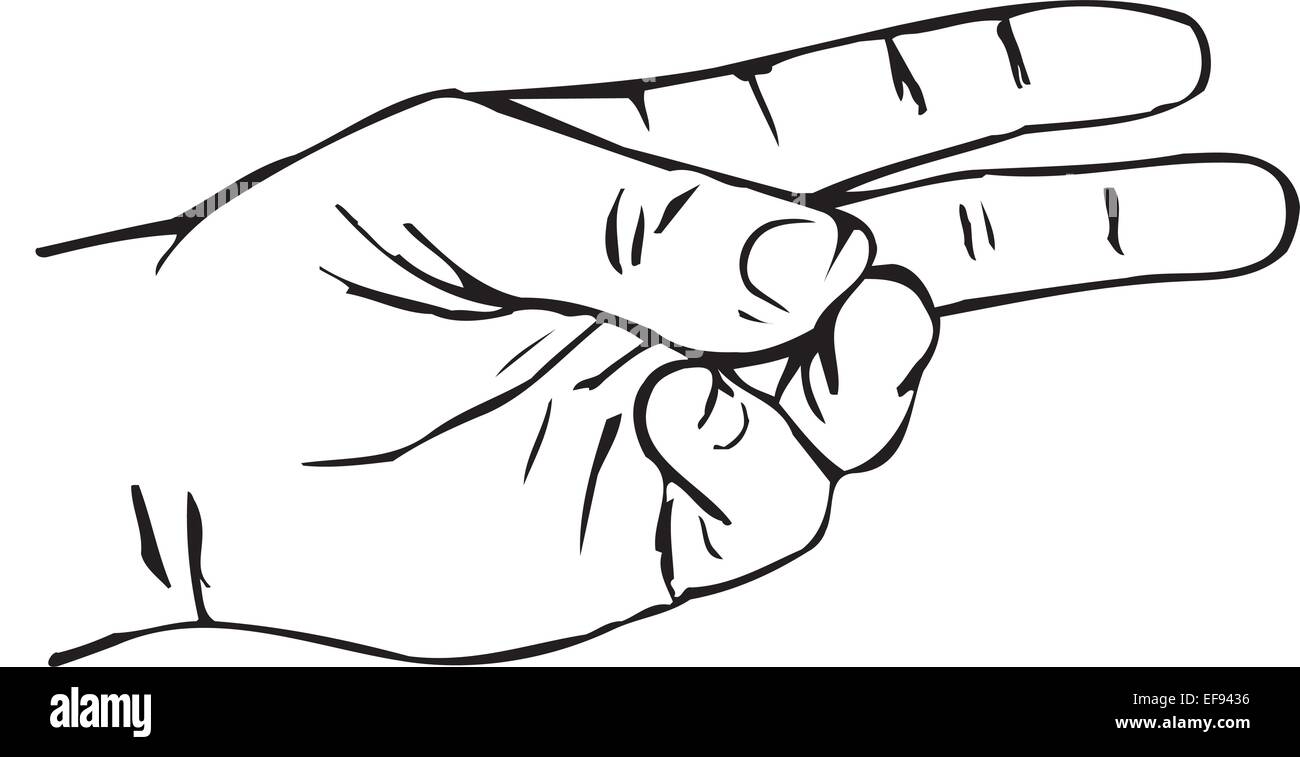 Main avec deux doigts de pointage Illustration de Vecteur